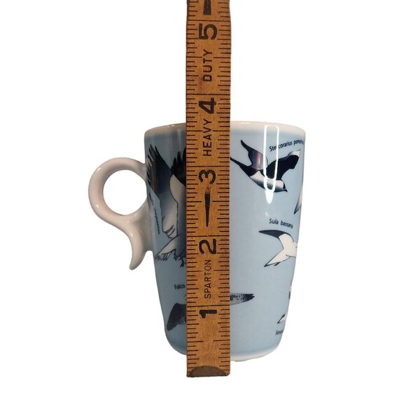 2007 Porsgrund Norway Birds Cup Mug Norweigan Blue And White Multisided 3 1/4" - Picture 6 of 7